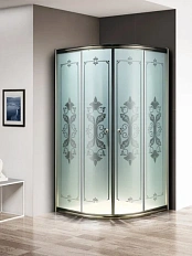 Душевой уголок Cezares Giubileo 100х100 см стекло прозрачное профиль золото