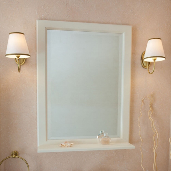 Зеркало для ванной с полкой, цвет слоновая кость матовый, La Beaute Michel SPEC174AVO (детальная фотография)