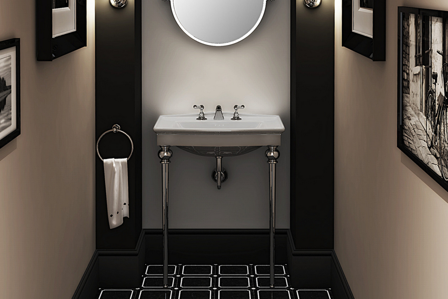 Раковина консоль Devon & Devon Westminster IBLI(3)F 70 см пристенная (детальная фотография), классические, ретро