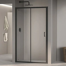 Душевая дверь в нишу RGW Passage PA-14B 120 см профиль черный стекло прозрачное