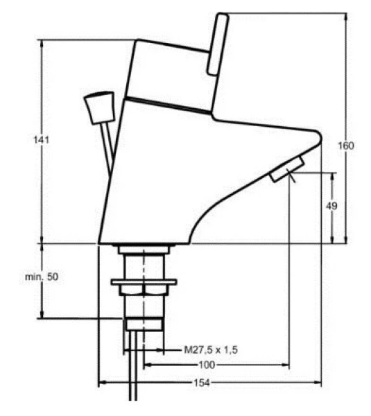Смеситель для раковины Ideal Standard Ceraplus термостатический с донным клапаном A4092AA (детальная фотография), для раковины
