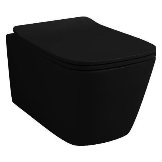 Чаша подвесного унитаза, черная матовая, Artceram A16 ASV003 17 00 nero matt (детальная фотография)