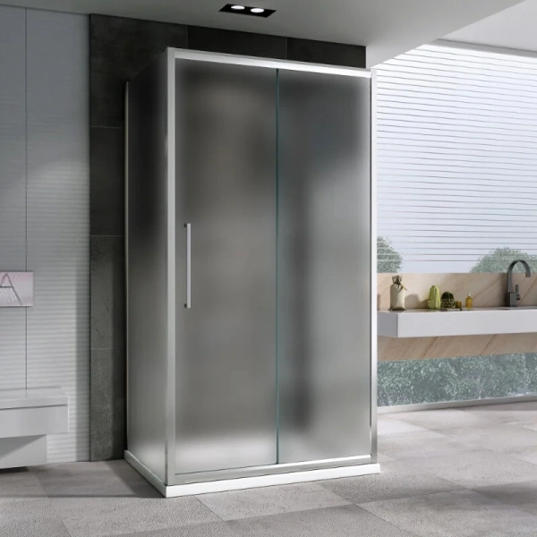 Душевой уголок Abber Schwarzer Diamant 160x60 см профиль хром, стекло матовое AG30160MH-S60M-S60M (детальная фотография), современные, hi-tech