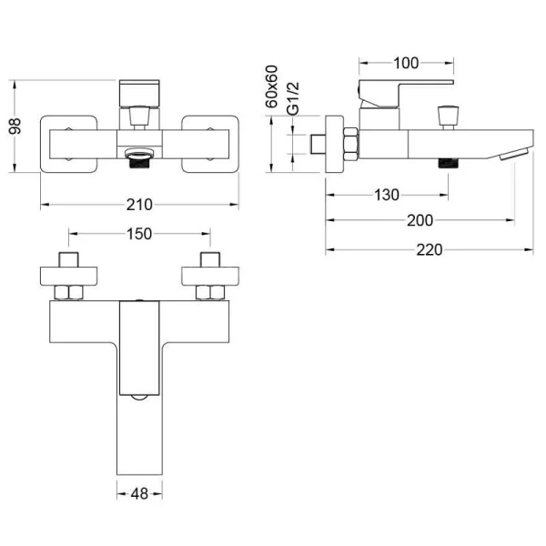 Душевой комплект Акватек Либра хром AQ1630CR (детальная фотография), хром