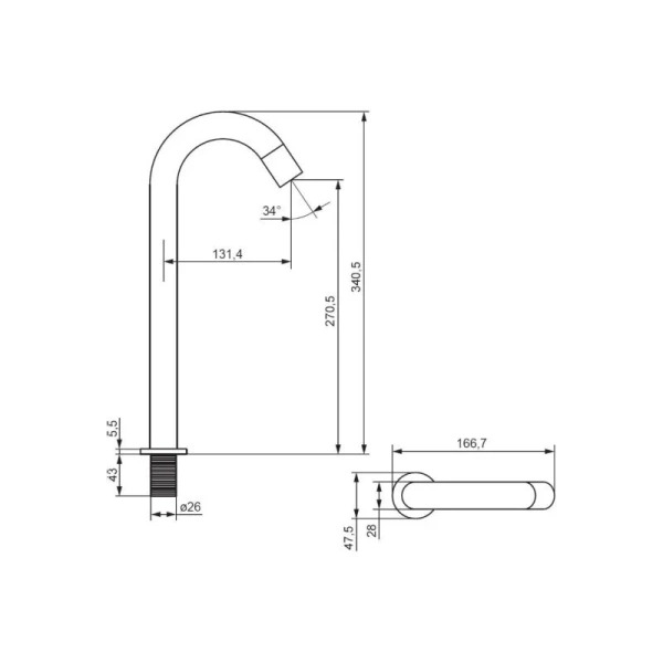 Смеситель для раковины Damixa Scandinavian Pure черный матовый 360280300 (детальная фотография), для раковины