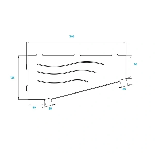 Полочка для ванной RGW черная, правая 49279911-04R (детальная фотография), современные, hi-tech