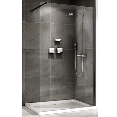 Душевая перегородка Abber Immer Offen 120 см профиль черный
