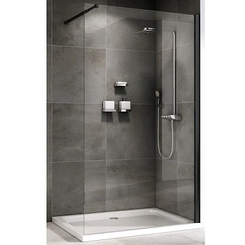 Душевая перегородка Abber Immer Offen 120 см профиль черный - фото 2