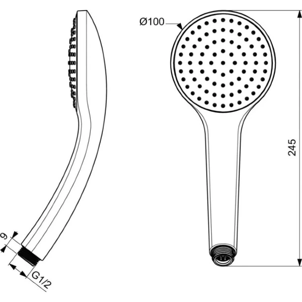 Лейка для душа Ideal Standard IdealRain 1-функциональная B9402XG (детальная фотография), в наличии