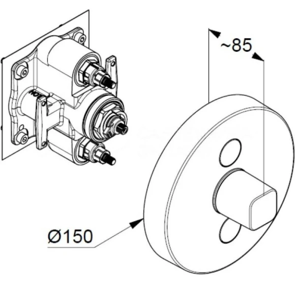 Смеситель для душа Kludi Push встраиваемый 387120538 (детальная фотография), для душа