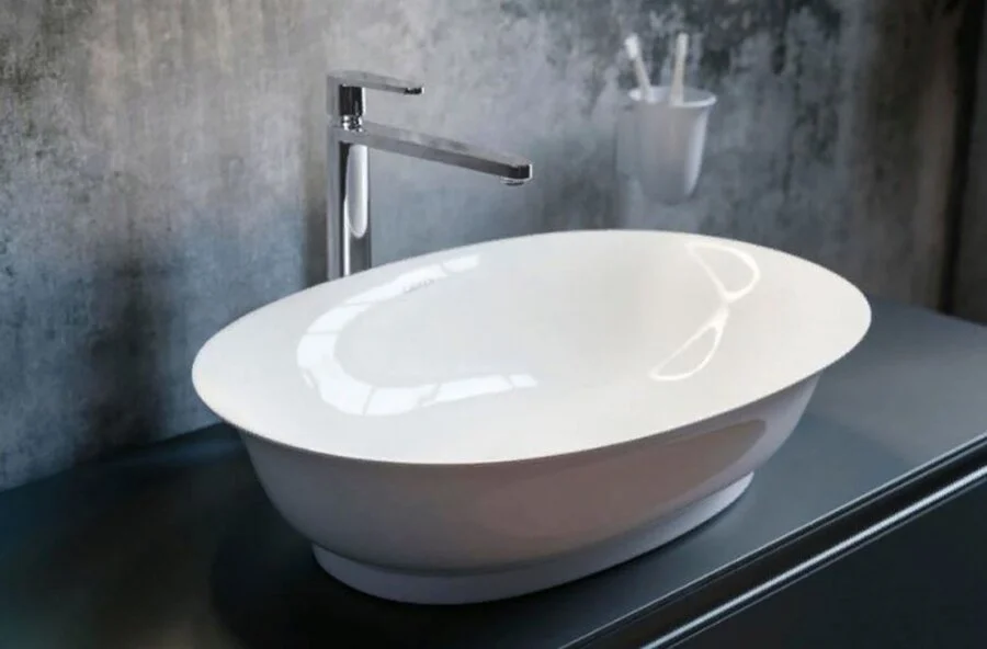 Раковина Laufen The New Classic 55 см белая 8.1285.2.000.112.1 (детальная фотография), накладные (на столешницу)