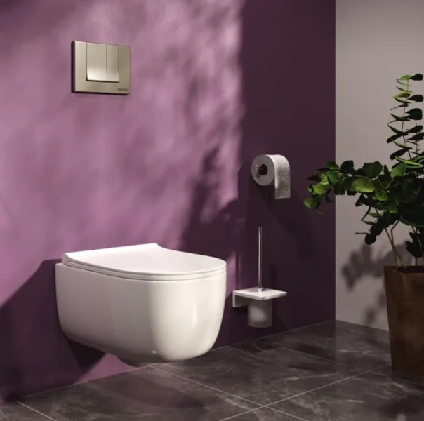 Инсталляция для унитаза Berges Novum клавиша S2 матовый хром 040242 (детальная фотография), слив эконом-стандарт под две клавиши