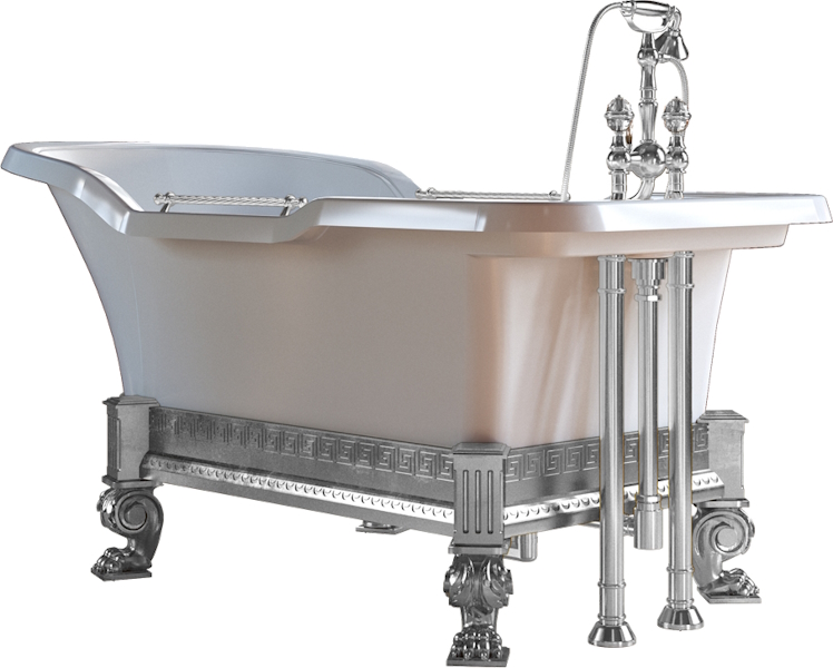 Ванна из искусственного камня Migliore Impero Affusto 180х87 см фурнитура хром 26343 (детальная фотография)