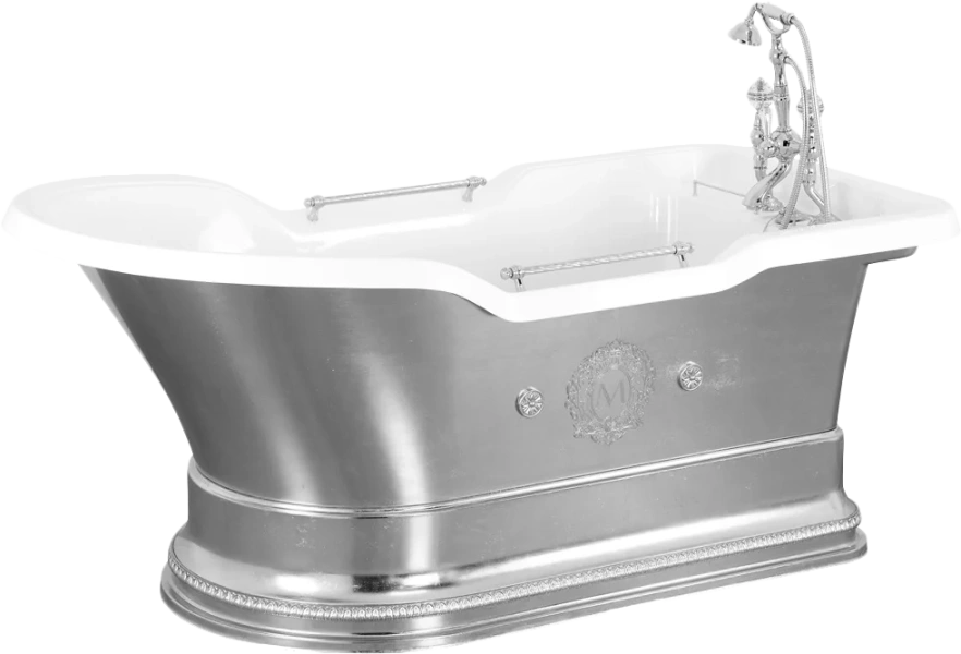 Ванна из искусственного камня Migliore Impero Podium 180х87 см хром 26352 (детальная фотография)