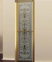 Душевая дверь, профиль золото, матовое стекло, прозрачный узор, Romance Collection Bristol