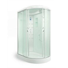 Душевая кабина, задняя стенка белая, стекло матовое, Erlit Comfort ER 4512P-С3