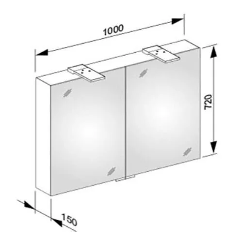 Зеркальный шкаф с подсветкой Keuco Royal 15 100 см с розеткой 14404171301 (детальная фотография), по запросу