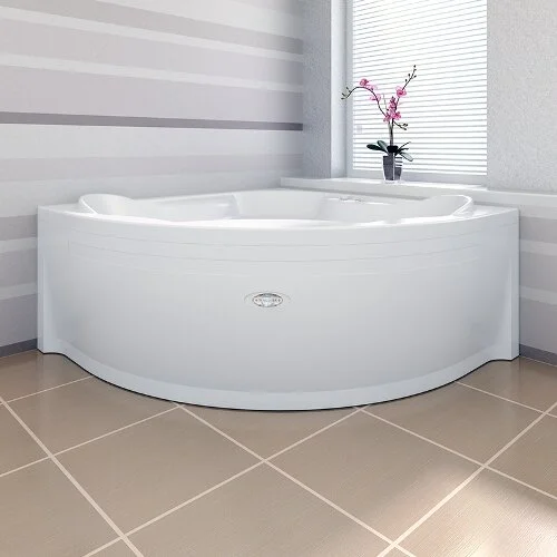 Акриловая ванна Радомир Сандра 2-01-0-0-1-221, 149 х 149 см, с каркасом, белая (детальная фотография), полукруглые