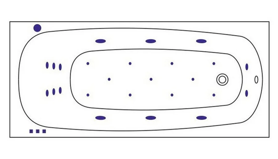 Ванна гидромассажная Whitecross Layla Ultra, 180 х 80 см, увеличенная толщина акрила, усиленная армировка, белый/бронза, 0102.180080.100.ULTRA.BR (детальная фотография), акриловые