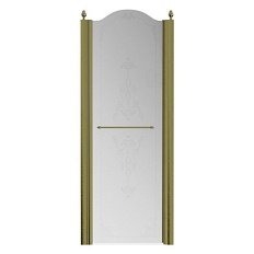 Душевая дверь в нишу Migliore Diadema 80 см профиль бронза стекло прозрачное декорированное левая