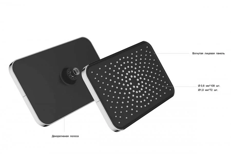 Верхний душ Vincea Inspire вороненая сталь VSHD-3I4CGM (детальная фотография), современные, hi-tech