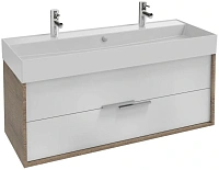 Тумба под раковину подвесная Jacob Delafon Vivienne 120 см белая/дуб табак