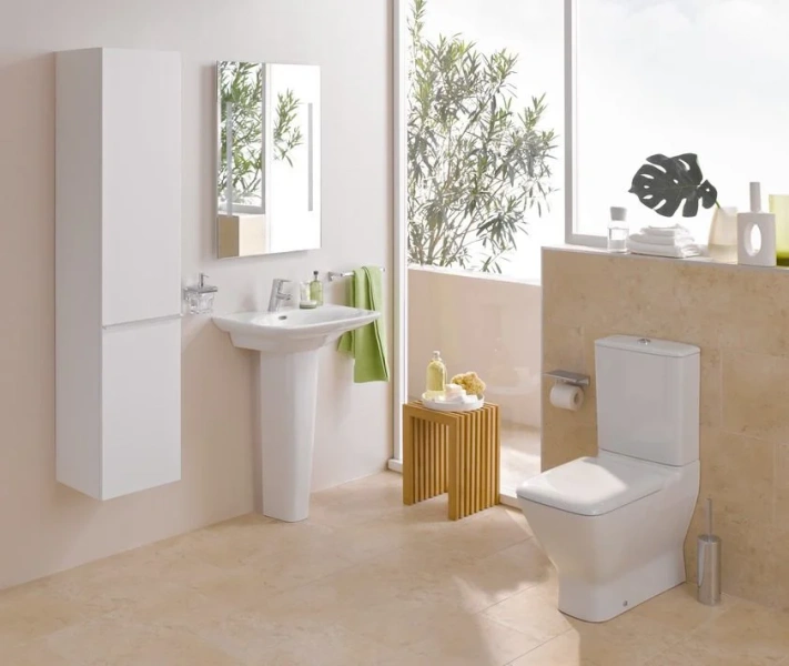 Унитаз компакт Laufen Palace 8.2470.6.000.000.1 ободковый (детальная фотография), современные, hi-tech, прямоугольные