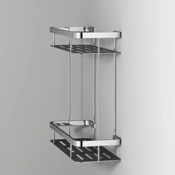 Полочка для ванной AM.PM Sense L прямая двухъярусная A7453200 (детальная фотография), металлические