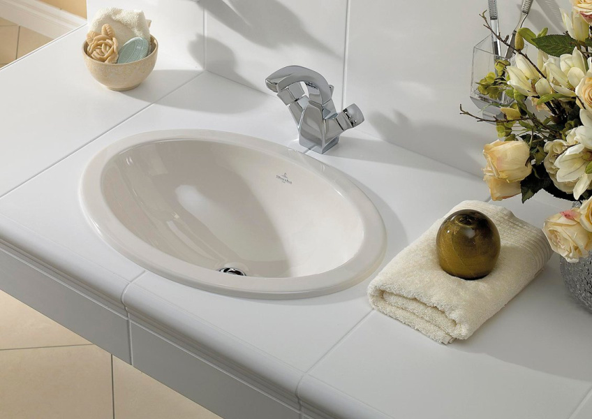 Раковина Villeroy & Boch Loop & Friends 57 см пергамон, с покрытием CeramicPlus 615520R3 (детальная фотография), современные, hi-tech