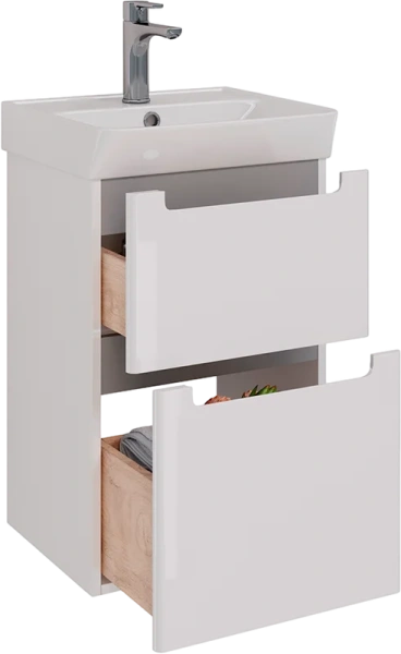 Тумба с раковиной Lemark Buno LM04B45T 45 см 2 ящика (детальная фотография), по запросу, нет в наличии