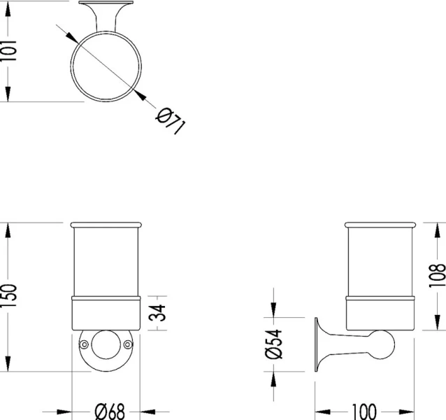 Стакан для ванной, цвет светлое золото, Devon&Devon New York NY103OT (детальная фотография) index_1