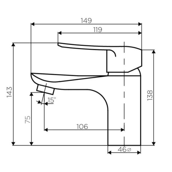 Смеситель для раковины Dorff Ultra однорычажный D5002100 (детальная фотография), для раковины