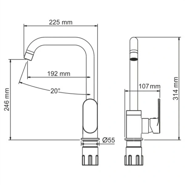Смеситель для кухни WasserKRAFT Mindel белый 8507 (детальная фотография), для кухни