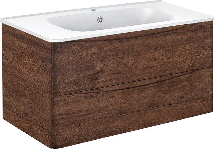 Тумба под раковину подвесная Vincea Paola 99,5 см R.Wood VMC-2P100RW (детальная фотография), современная, hi-tech, лофт
