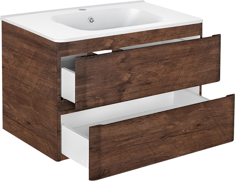 Тумба с раковиной подвесная Vincea Vico VMC-2V800 79,4 см с выдвижными ящиками (детальная фотография), 80 см