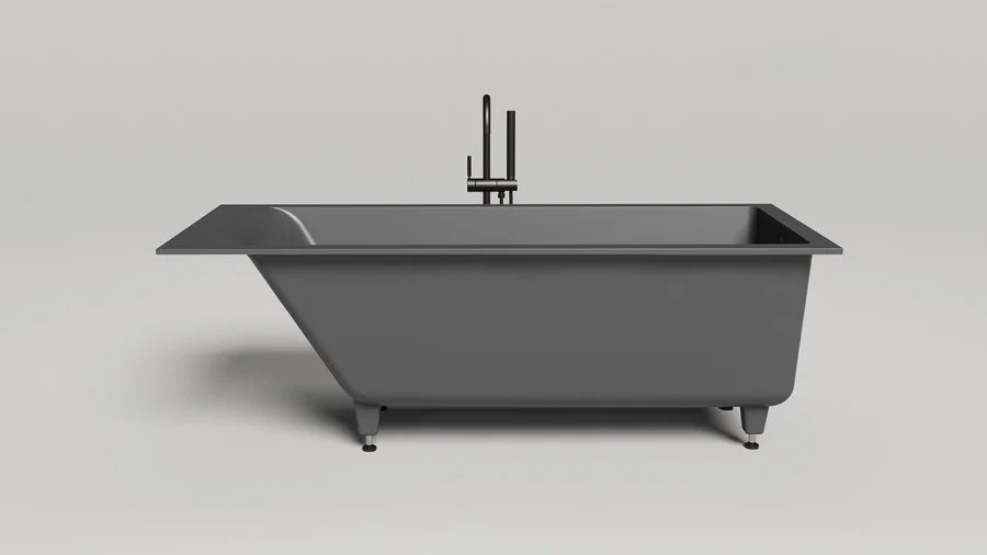 Ванна из искусственного камня Salini Cascata 170х70 см белая матовая 104413M (детальная фотография), без гидромассажа, большие