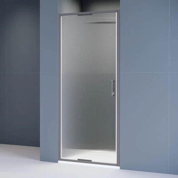 Душевая дверь в нишу RGW Stilvoll SV-05Gr 100 см профиль серый стекло ребристое 70320510-1510 (детальная фотография)