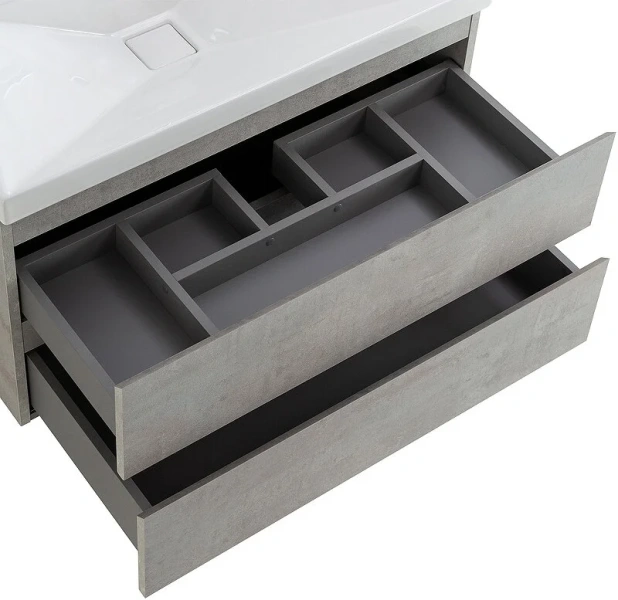 Тумба с раковиной подвесная Cezares MOLVENO-90-2C-SO 90 см с ящиками (детальная фотография), моноблок