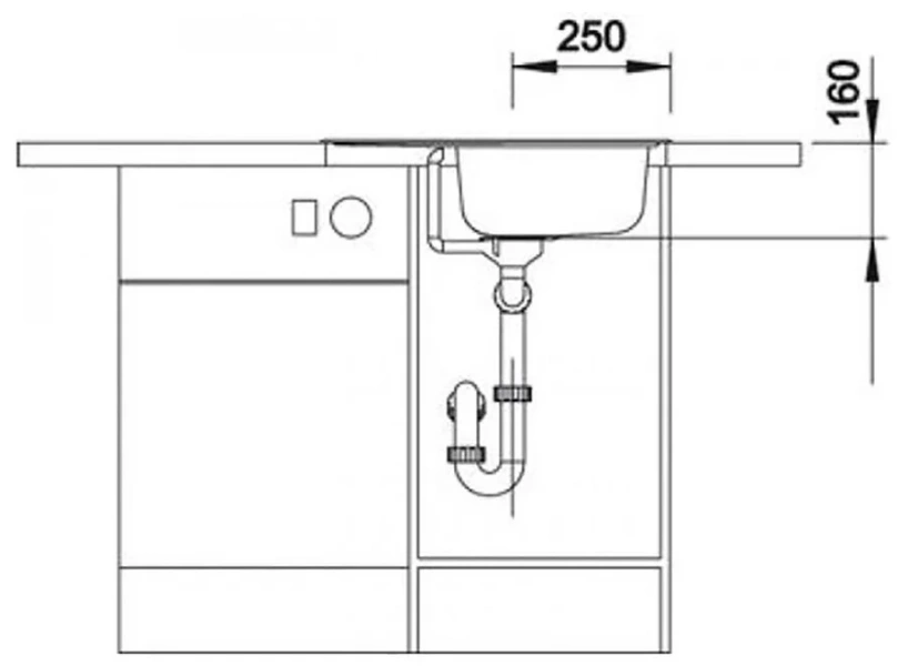 Мойка для кухни Blanco Tipo 45 S Mini 60 см сталь матовая 516524 (детальная фотография), матовая нержавейка