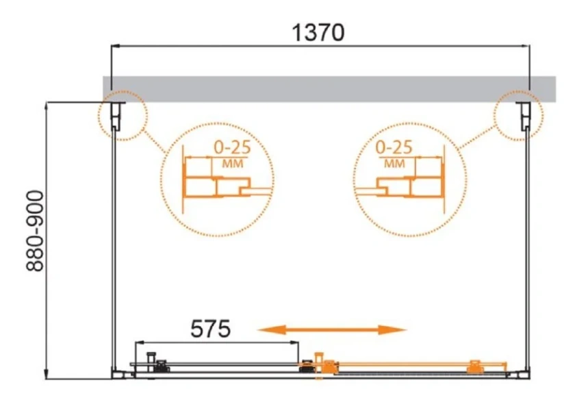 Душевой уголок Cezares Molveno 140х90 см прозрачное стекло профиль золото MOLVENO-AH-12-140/90-C-BORO-IV (детальная фотография), прямоугольные