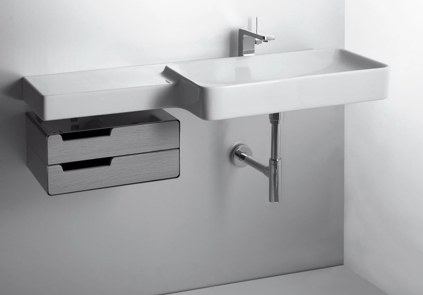 Раковина со столешницей, цвет белый матовый, Simas Flow FL 03 BI MATT SX (детальная фотография) index_1