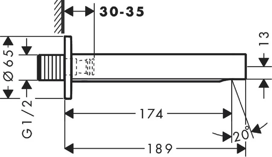 Излив для ванны Hansgrohe Finoris 76410 латунь (детальная фотография), в наличии