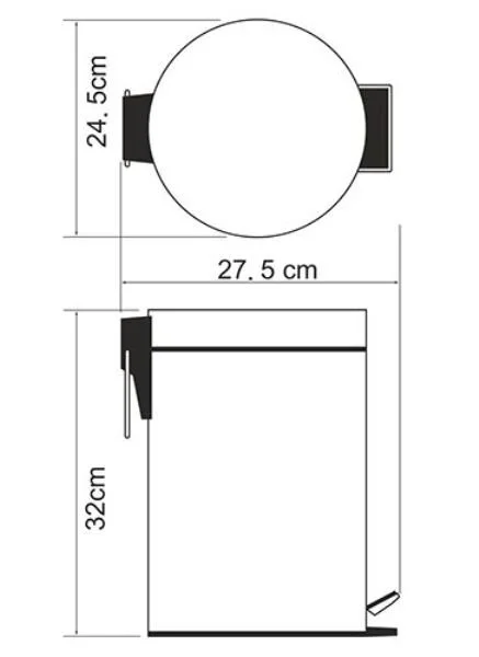 Мусорное ведро WasserKRAFT 7 л K-637 (детальная фотография), современные, hi-tech