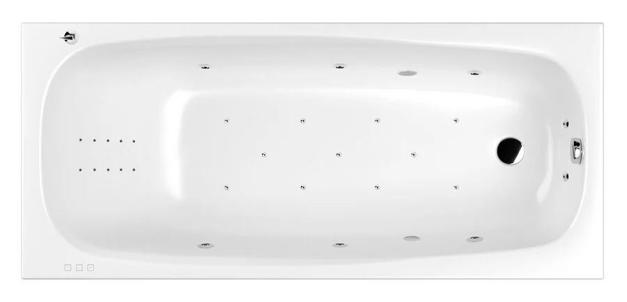 Ванна гидромассажная Whitecross Layla Slim 170 x 75 см, ULTRA NANO, хром, белый, 0122.170075.100.ULTRANANO.CR (детальная фотография)