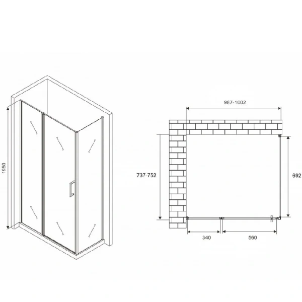 Душевой уголок Abber Sonnenstrand 100x75 см стекло матовое AG04100MS-S75M (детальная фотография), прямоугольные
