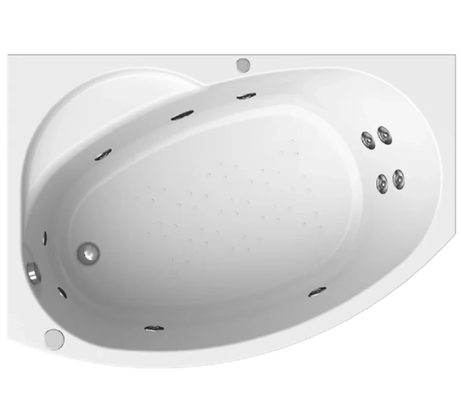 Ванна гидромассажная акриловая Vannesa Massage Монти L/R 150 x 105 см, система актив хром 2-77-2-1-0-213 (детальная фотография)