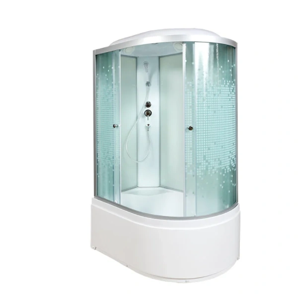 Душевая кабина Deto L920 120x80 см стандартная (детальная фотография), угловые, недорогие, для дачи, без гидромассажа, c тропическим душем, с вентиляцией, с крышей, с сиденьем