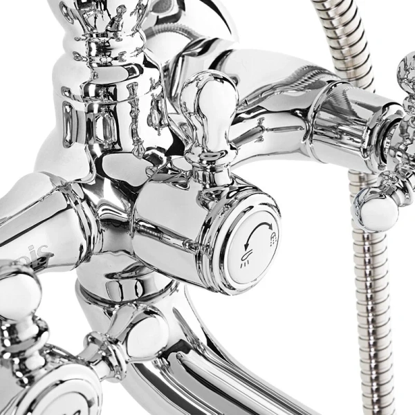 Смеситель для ванны IDDIS Sam двухвентильный (детальная фотография), настенные