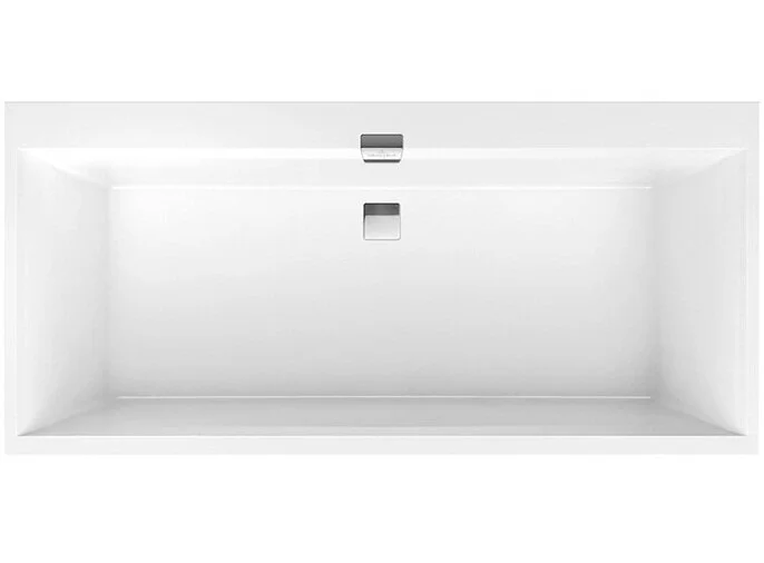 Ванна квариловая Villeroy & Boch Squaro Edge 12 190х90 см с ножками и сливом-переливом UBQ190SQE2DV-01 (детальная фотография), квариловые