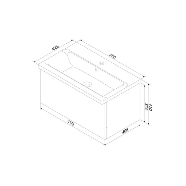 Тумба подвесная для раковины AM.PM Gem M90FHX07521 (детальная фотография), в наличии
